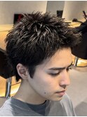 熊本 スパイキーショート パーマ 短髪 アップバング MEN'S HAIR