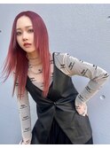 レッドカラーレイヤーカットハイトーン