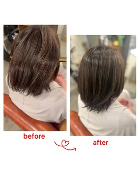 グリーンルーム(GREEN ROOM) 【人気NO１】髪修復！ハリコシ艶カラー＆カットコース