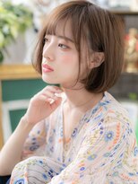 カバーヘア ブリス 上尾西口店(COVER HAIR bliss)&nbsp;耳かけオリーブベージュ小顔前下がり丸みボブh4上尾20代30代40代