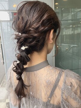 ソーエン バイ ヘッドライト 熊本店(soen by HEADLIGHT) 結婚式ヘアセット編みおろしアップスタイル