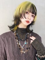 アルバム 渋谷パルコ(ALBUM)&nbsp;デザインカラーウルフカットミディアムブリーチ_F0698