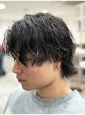 緩めでもしっかり動く。ウルフ波巻きスパイラルパーマ