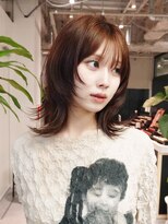 シオン(shion) 前髪カットくびれミディ顔周りレイヤーココアベージュ_F31257