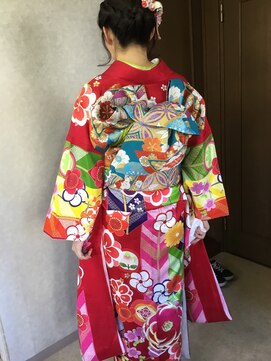 美容室 髪ふうせん 成人式着付けスタイル