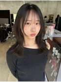 福井レイヤーハッシュカット顔周り前髪韓国艶髪艶カラー髪質改善