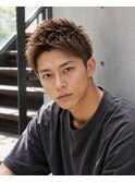 スパイキーショート束感ツイストパーマメンズフェード人気