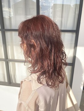 キクロス(kicros) ウルフパーマ×ピンクベージュ