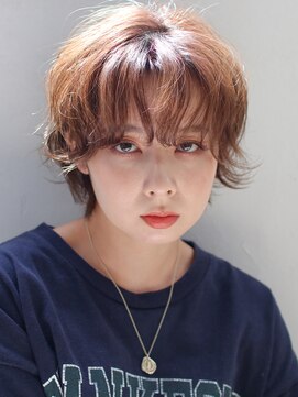 テラス 福島(Terrace) ウェーブショート×キャラメルベージュ　くせ風カール