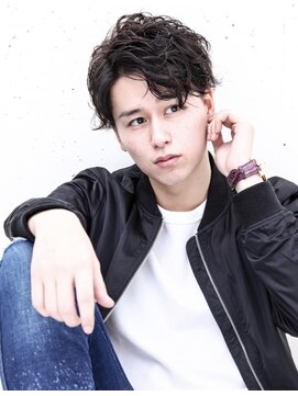 フジヤマ バーバー ショップ(FUJIYAMA BARBER SHOP) 七三オールバックツイストパーマコンマヘア