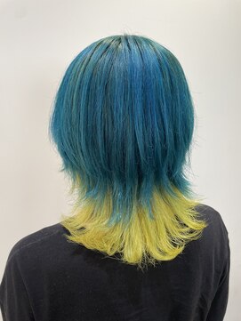 コル(CoL) ◇派手髪ターコイズブルー×蛍光イエロー◇
