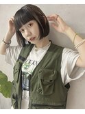 タッセルボブ×縮毛矯正×アンブレラカラー