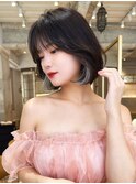 レイヤーカット 髪質改善 ブリーチなしダブルカラー 韓国風