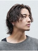 波巻きスパイラルパーマメンズセンターパートツーブロック名駅