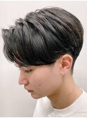ニュアンスパーマ毛流れセンターパートウルフフェザーパーマ