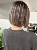 ハイライトバレイヤージュダブルカラーショートカット