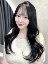 オニキス(ONYX)&nbsp;C26韓国トレンドレイヤーくびれ巻きスタイリングブルーブラック