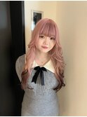 ホワイトピンク×裾ブラック