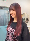 ボルドーカラー/艶髪/フルバング