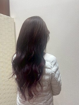 アクセ ロングレイヤー小顔似合わせカットラフウェーブ巻き大人可愛い