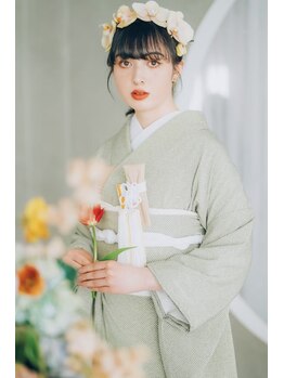ヘアメイクアンドセットサロン リッコ(Hair make&set salon Ricco)の写真/【梅田・茶屋町】大切な節目の成人式前撮り撮影★訪問着、留袖等も◎人生の節目を華やかに彩る♪