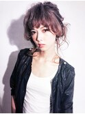 【ＣＡＲＥ】サイドねじり編みゆるふわルーズアレンジ