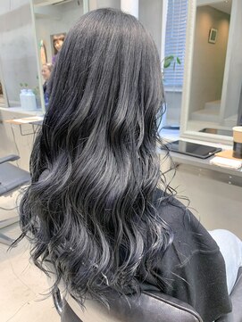 テトヘアー(teto hair) ネイビーブルー、暗髪、濃いグレー