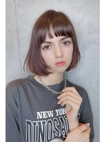 クーエフー(coo et fuu)&nbsp;ココアブラウンのシンプルボブ♪前髪はキュートに短め♪藤沢