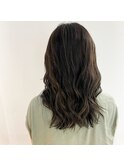 バレイヤージュで作るハイライトかきあげロング