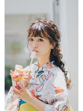 ヘアメイクアンドセットサロン リッコ(Hair make&set salon Ricco) Ricco浴衣編み込みヘアスタイル