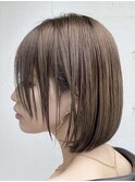 .ダブルカラーボブカット.インナーカラーイヤリングカラー