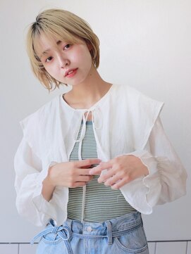 エマエコル(Emma ecole) Emma ecole ハイトーンベージュ×レイヤーボブ/名古屋ブリーチ