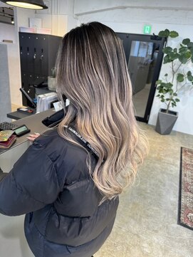 メリー オオサカ(Merly Osaka) 透け感綺麗！コントラストバレイヤージュ_ash beige_