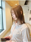 ミディアム顔周りレイヤーおくれ毛前髪万代新潟