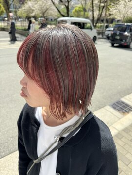 サル(saru) #アンブレラカラー × #グレー × #ピンクラベンダー