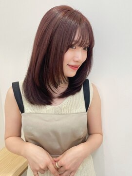 ベイルーム(BAYROOM by HONEY omotesando) イメチェンレイヤー小顔ワイドバング美髪ワインレッド髪質改善1