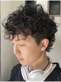 波巻きスパイラルパーマメンズマッシュパーマツイストパーマ