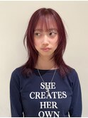 【廣川】シャギー/レイヤーカット/ハッシュカット/ワインレッド