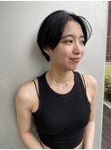 前髪なしかきあげハンサムショート