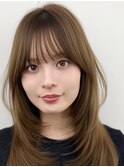 韓国ヘア　透明感カラー　2wayバング &nbsp;レイヤーカット &nbsp;&nbsp;顔周り
