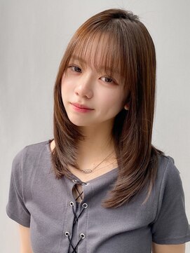 エトラ 渋谷店(etora) 小顔 前髪 レイヤーカット ココアベージュ "