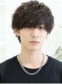 フェザーショートクロップスタイルコンマバングメンズカット坊主