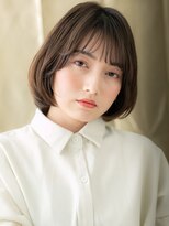 カバーヘア ブリス 北浦和(COVER HAIR bliss)&nbsp;モカブラウンブリーチなし似合わせカット丸みボブY北浦和30代