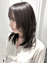 プリアバイポプルス 渋谷(pria by popls)&nbsp;ミディアムレイヤーハッシュカット顔周りレイヤーカット韓国ヘア