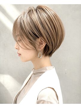 ウィールール 栄町店(WE RULE) 30/40代人気 くびれショートボブ×ベージュカラー×丸みショート