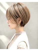 ウィールール 栄町店(WE RULE) 30/40代人気 くびれショートボブ×ベージュカラー×丸みショート
