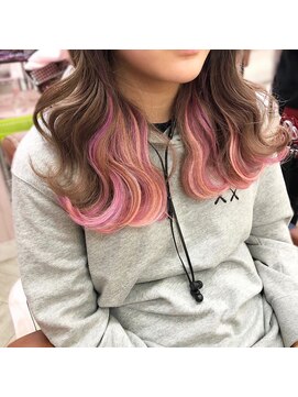 あるじゃんすー 仙台店 ピンク×パープル#シールエクステ#セミウェットウェーブ#仙台