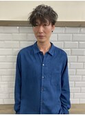 長めバングのナチュラルパーマ