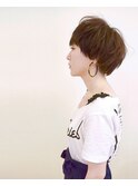 丸いフォルムがかわいいマッシュショートレイヤー！
