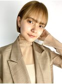 簡単スタイリング○切りっぱなしミニボブ